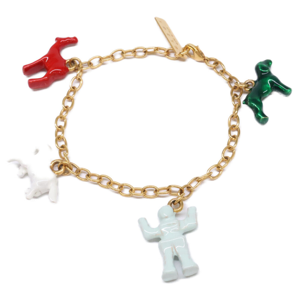 MARNI Animal Charm Chain Bracelet, Gold, Multicolor, Men's